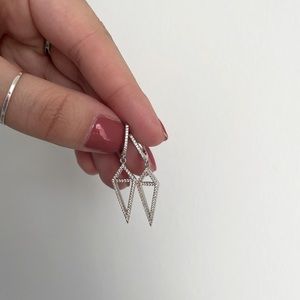 Sterling silver geometric CZ dangle earrings